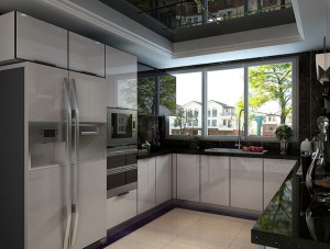 Kuhinjske omare SS modernega dizajna v obliki črke U OEM