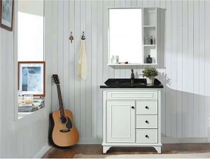 Simple Ivory Stainless Steel  Bathroom Vanity For Drop-in Sink