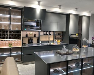 Jualan Panas 2022 Kabinet Dapur Keluli Tahan Karat Keluli Tahan Karat Moden Matte Gloss Grey Lacquer