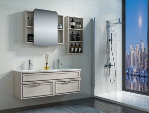 Hanging Simple Style Stainless Steel Bathroom Cabinet Vanity