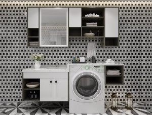 Combine Colors Stainless Steel Bathroom Laundry Cabinet