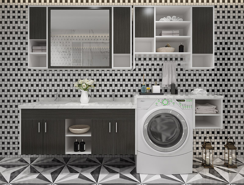 OEM Manufacturer Towel Cabinet -
 Luxury Wall-Mount Double Steel Vanity for Rectangular Undermount Sinks – Diyue