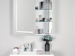 2022 Hot ire Silver Smart Ugboro abụọ mirrored Aluminium Medicine Cabinet