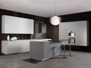 Factory-direct Custom Laminate Stainless Steel Kitchen Cabinets with Island