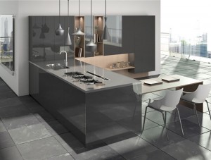 Modern Lacquer Stainless Steel Kitchen Cabinet- Factory Direct