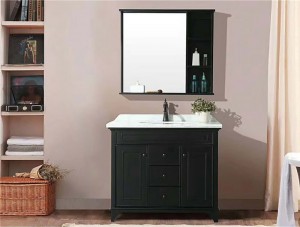 Seòmar-ionnlaid eireachdail Dark Brown Undermount Sink Vanity