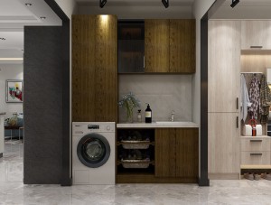 American Style Luxuray  Brown Laundry Cabinets Factory-direct