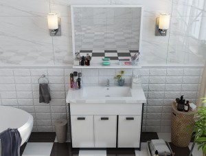 European Design White & Black Color Stainless steel Bathroom Vanity