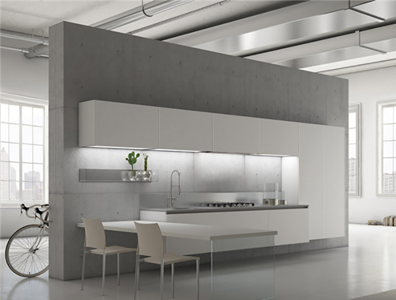 PriceList for Simple Kitchen Cabinets -
 Cream L-shaped Stainless Steel Kitchen Cabinet – Diyue