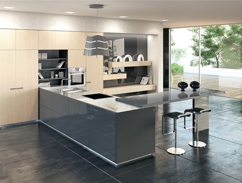 Top Quality Stainless Steel Kitchen Cabinets with Bar Counter OEM Featured Image