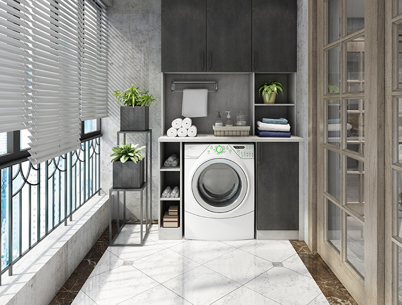 High definition Rta Cabinets -
 Modern Dark Gray Laminate Laundry Cabinet  – Diyue
