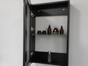 Современный практический одиночный зеркальный черный алюминиевый зеркальный шкаф для лекарств
