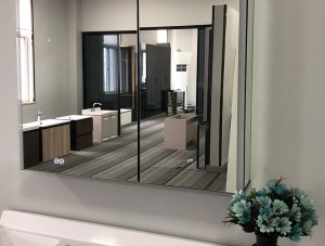 Modern Smart Double Mirrored Aluminum Mirror Cabinet with LED Lights