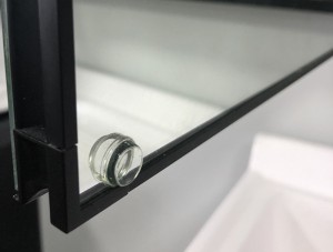 Modern Smart Double Mirrored Aluminum Mirror Kabinett bi Dwal LED