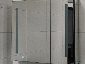 Multi-functional Modern Glossy Silver Double Mirrored Medicine Cabinets