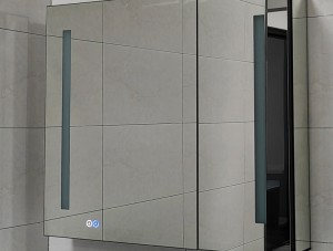 Multi-arụmọrụ Modern Glossy Silver Double mirrored Cabinets Medicine Cabinets