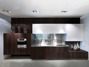 Pabrik Kabinet Dapur Dalam Ruangan Stainless Steel Laminasi Kustom