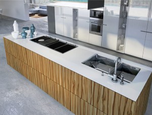 Fashion Home Stainless Steel Kitchen Cabinet na may Isla