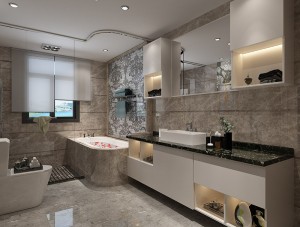 Modern Simple Style Stainless Steel Bathroom Cabinet Marble Countertop