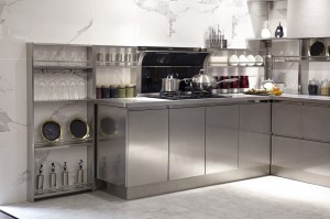 U-teşe Grey Food Grade Stainless Steel Kitchen Cabinets