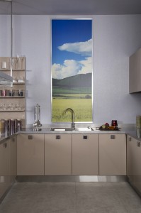 Modern Beige Lacquer Stainless Steel Kitchen Cabinets