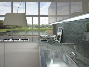 Modern Artificial Quartz Countertop Kitchen Cabinets