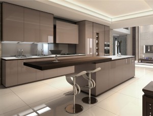 Modern Style Stainless Steel Kitchen Cabinet with Island
